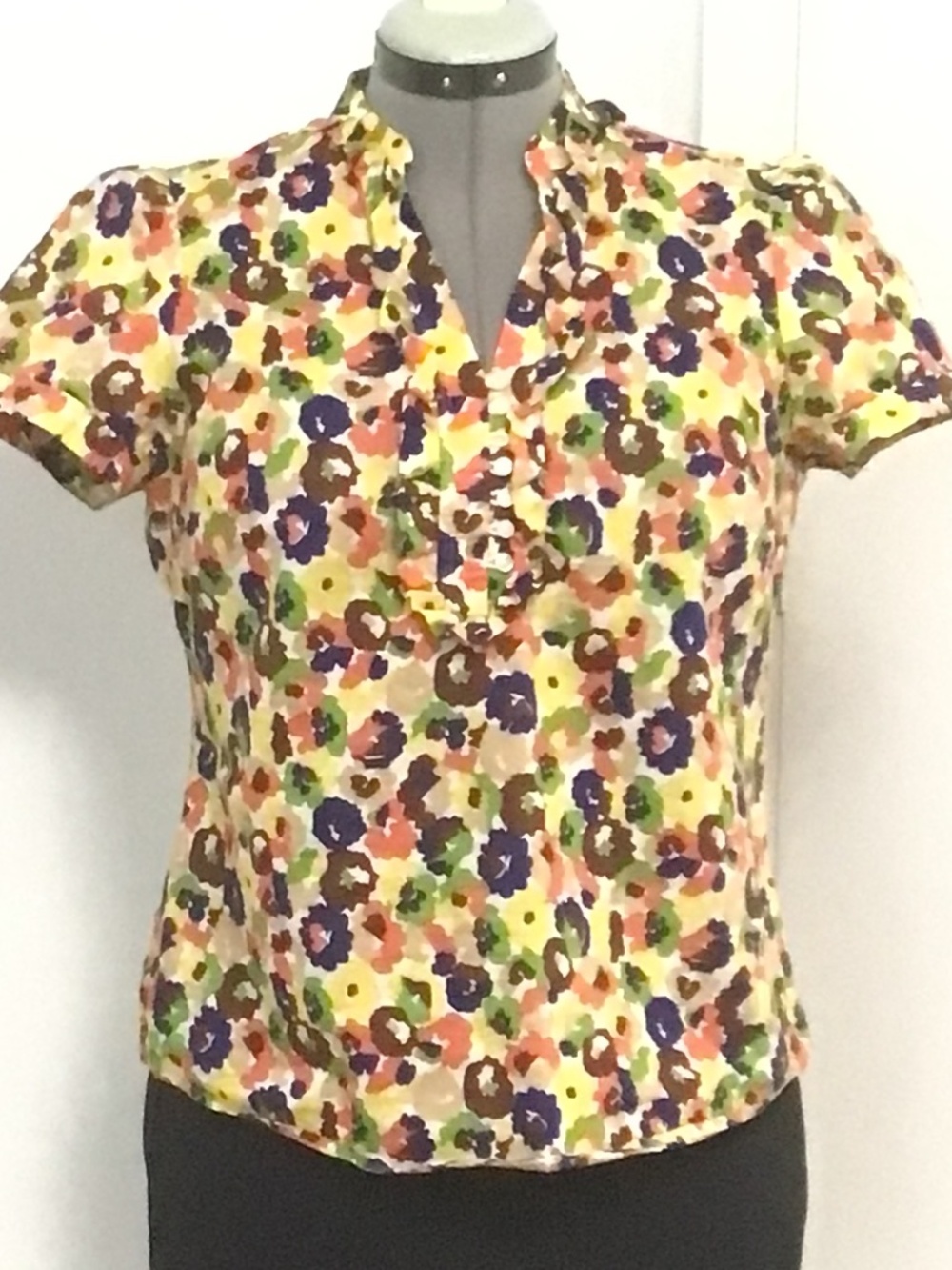 Loft Short Sleeve Multicolor Floral Top